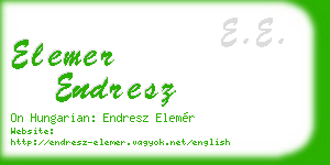 elemer endresz business card